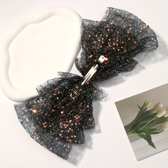 Large Mesh Sequin Hair Clip French Barrette Hair Accessories