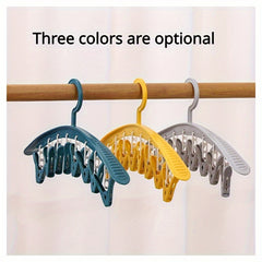 8-Clamp Plastic Hanger for Underwear and Socks