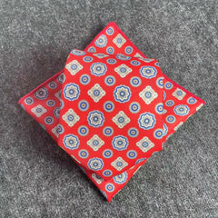 Men's Vintage Print Tie And Pocket Square Classic Party