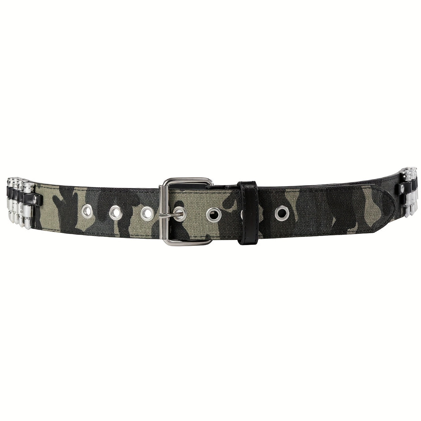 Men's Camo Belt with Bullet Head Decoration