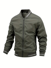 Men's Zipper Long Sleeve Stand Collar Jackets