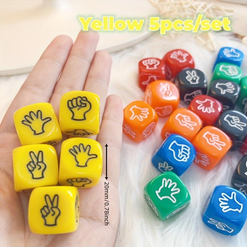5pcs Acrylic Scissor Paper Rock Game Dice For Friends