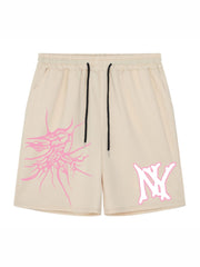 Graphic Pattern Comfy Shorts Men's Casual Elastic Waist Drawstring Shorts