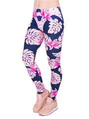 Floral Print High Waist Stretchy Leggings Skinny Long Length