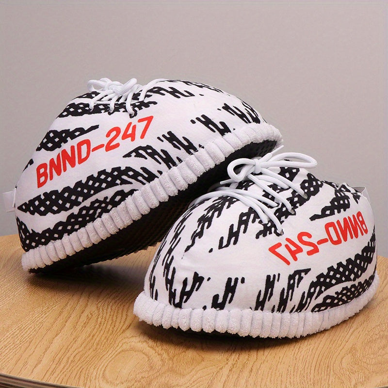 Men's Striped House Shoes Soft and Cozy Slip On Slippers for Indoor Comfort