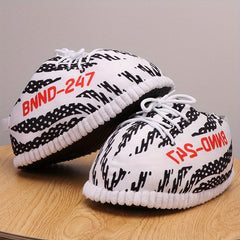Men's Striped House Shoes Soft and Cozy Slip On Slippers for Indoor Comfort