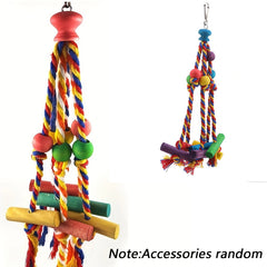 Colorful Parrot Toy with Beads and Wood Block