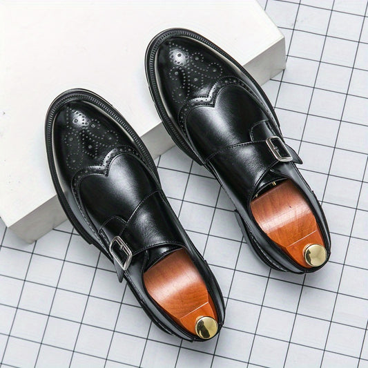 Men's Vintage Buckle Strap Dress Shoes Assorted Colors Smart Casual Walking