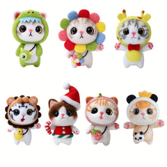 DIY Animal Needle Felting Starter Kit Plush Cat Doll Wool Material