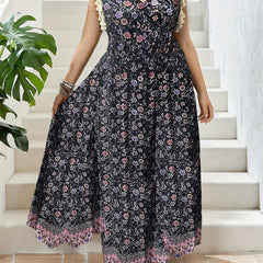 Boho Tank Dress Women's Plus Size Floral Print Maxi Dress