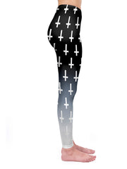 Ombre Print Stretch Leggings High Waist Slim Fit Women's Leggings