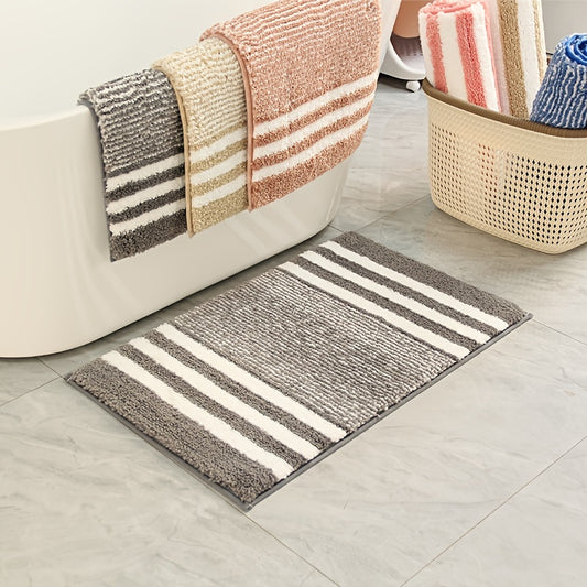 Absorbent Non Slip Bathroom Floor Mat Thickened High Plush Carpet