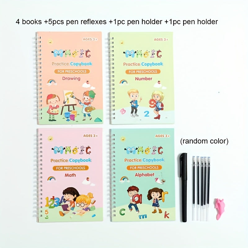 3D Grooved Practice Copybook Handwriting Calligraphy Book English Alphabet Words
