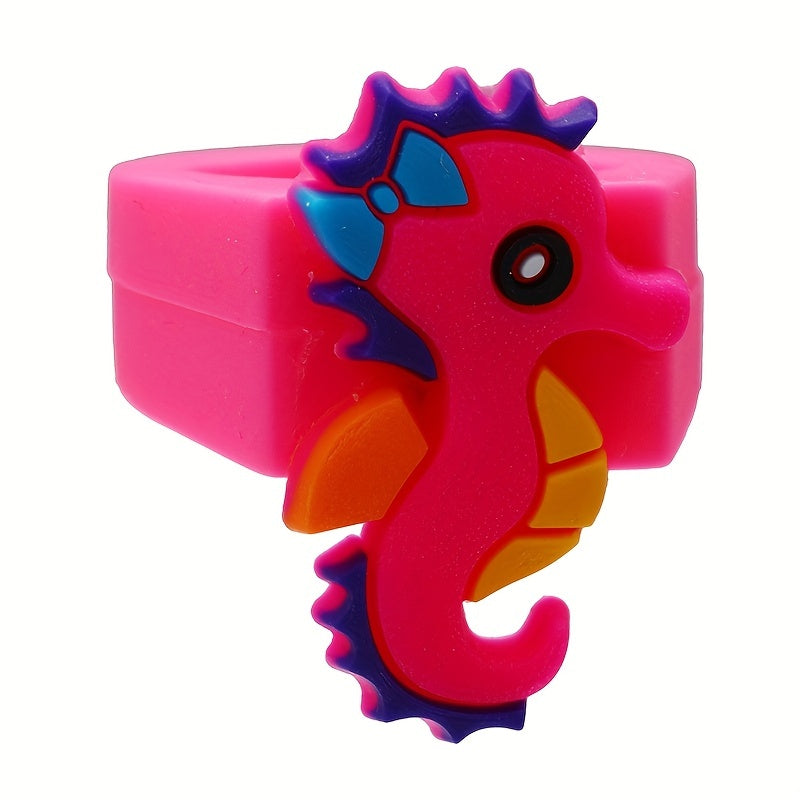 6pcs Ocean Animal Finger Rings Decoration Party Small Gift Children's Rings