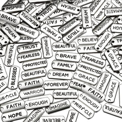 80pcs Word Charms Pendants for DIY Jewelry Making