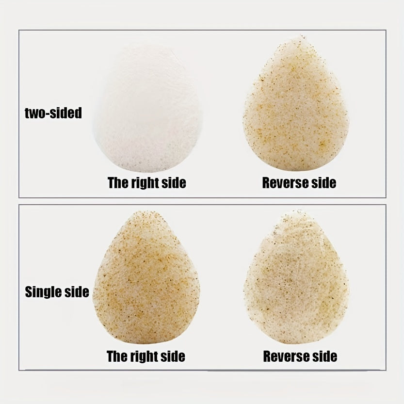 2pcs Walnut Seed Frosted Potato Face Wash Puff Exfoliating Water Drop Sponge
