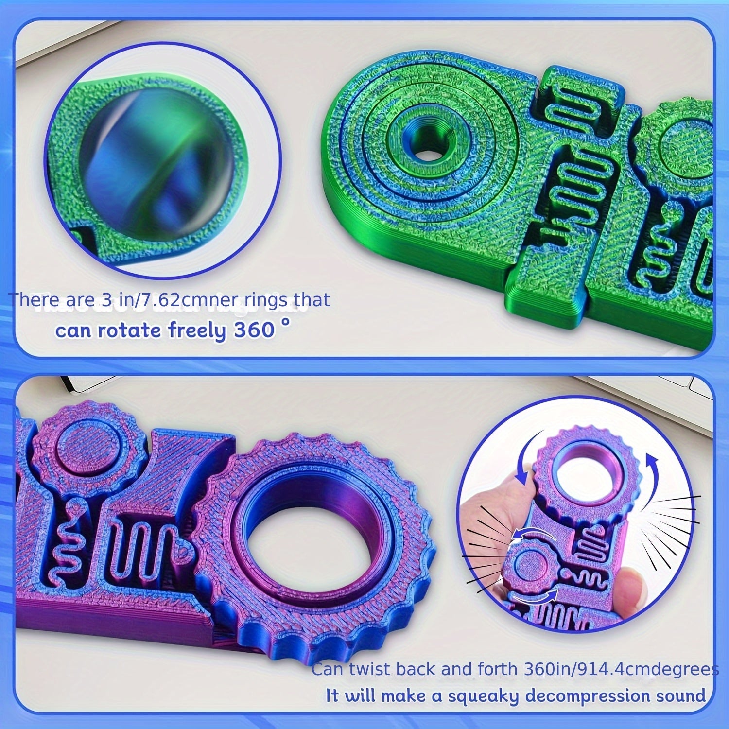 3D Printed Gear Ball - Functional Ornament - Birthday Gift