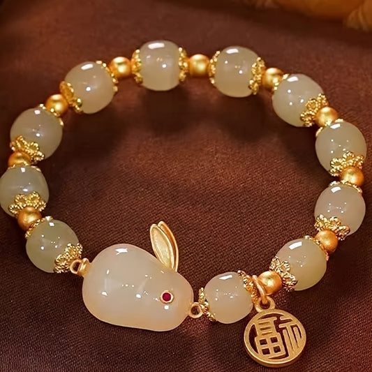 Mom Jade Rabbit Agate Bracelet - Perfect Gift for Mom