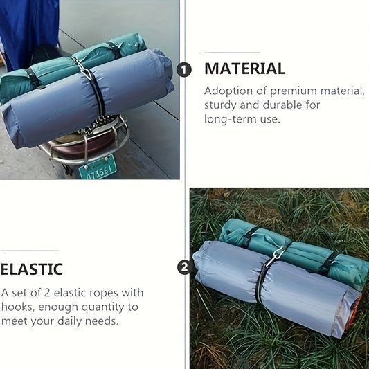Elastic Rope Strap Carabiner Heavy Duty Fixed Luggage Bag Outdoor Camping Travel