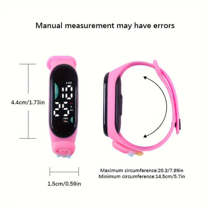 3pcs Touch Screen Digital Watches Square Dial Powered Resin TPU Strap