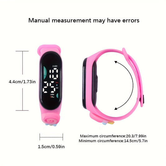 3pcs Touch Screen Digital Watches Square Dial Powered Resin TPU Strap