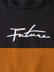Boy's FUTURE 2pcs Block Hoodie & Sweatpants Set For Spring Fall