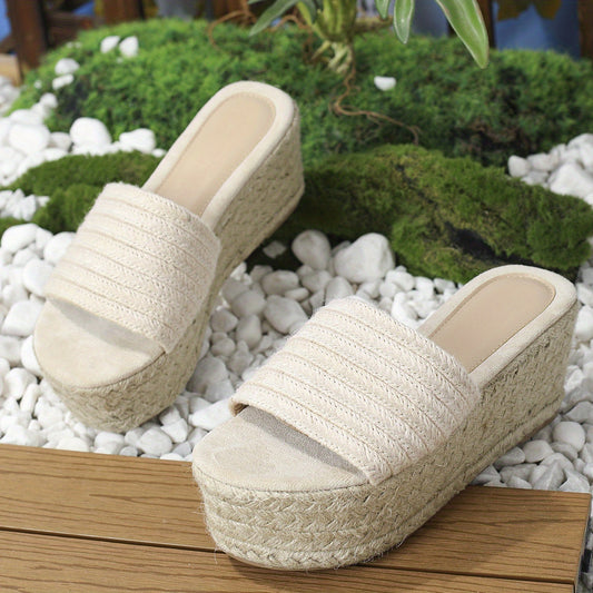 Women's Espadrille Platform Sandals Noho Style High Heel Slip On Shoes