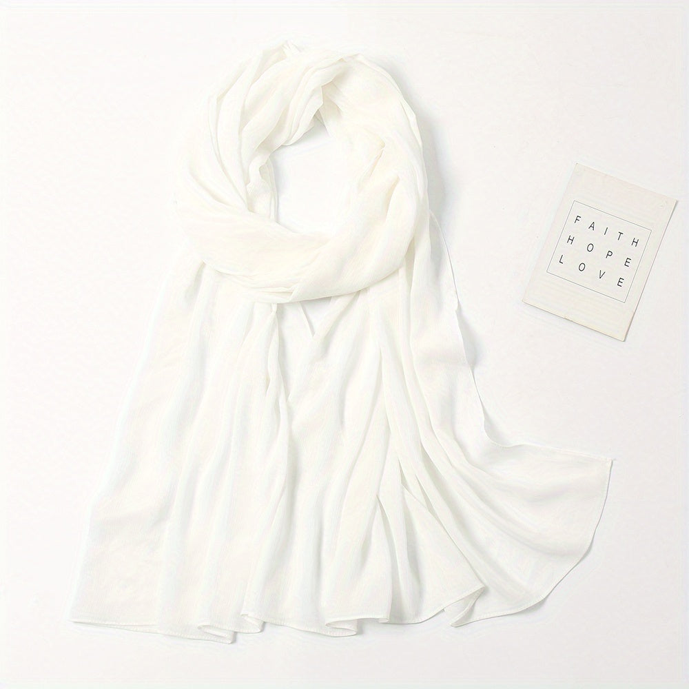 Crinkle Chiffon Hijab Solid Scarf Shawl Windproof Head Wrap Turban