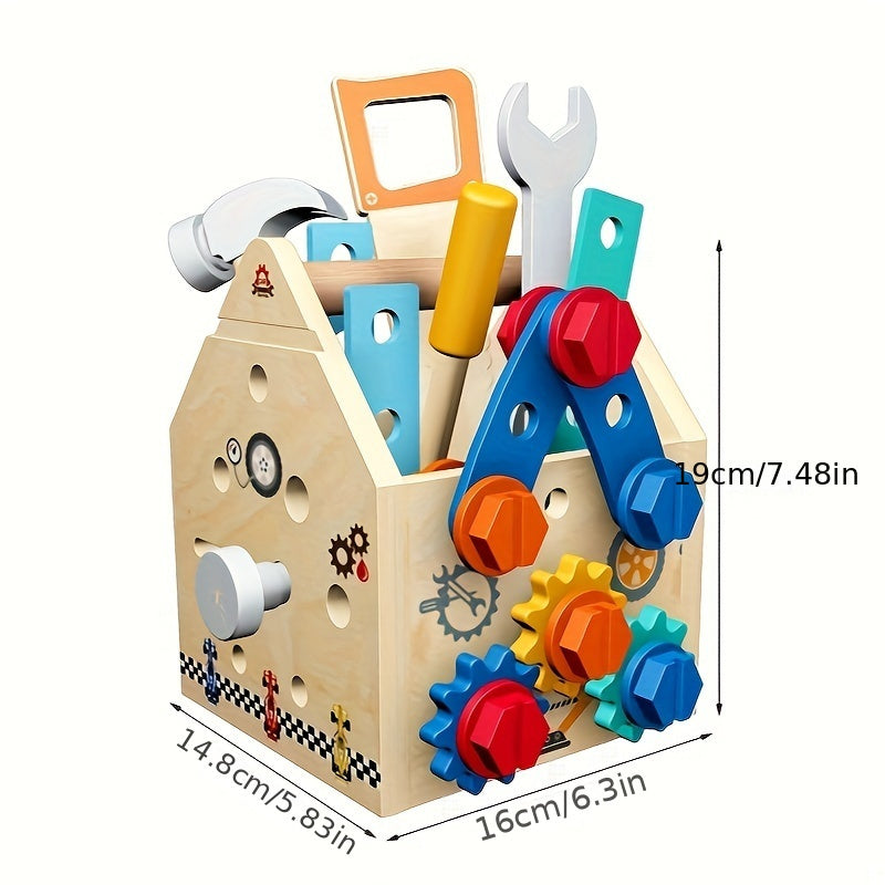 Wooden Repair Tool Kit Toy Building Blocks Gift