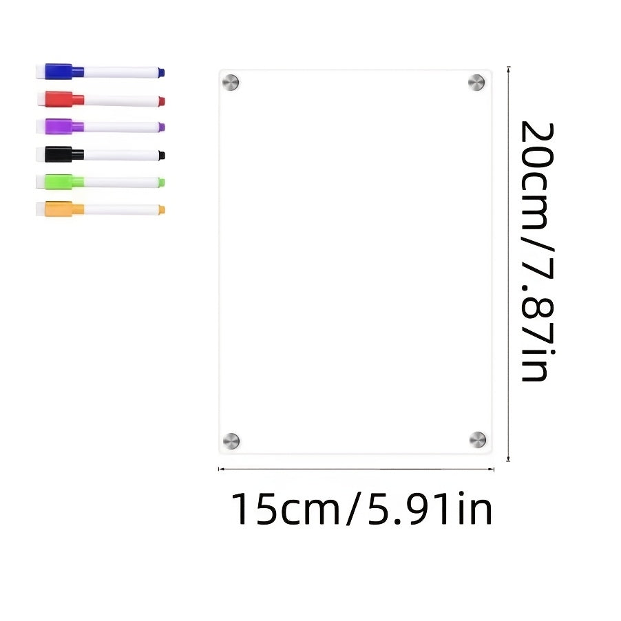 Acrylic Fridge Magnets Memo Board 6 Colored Whiteb