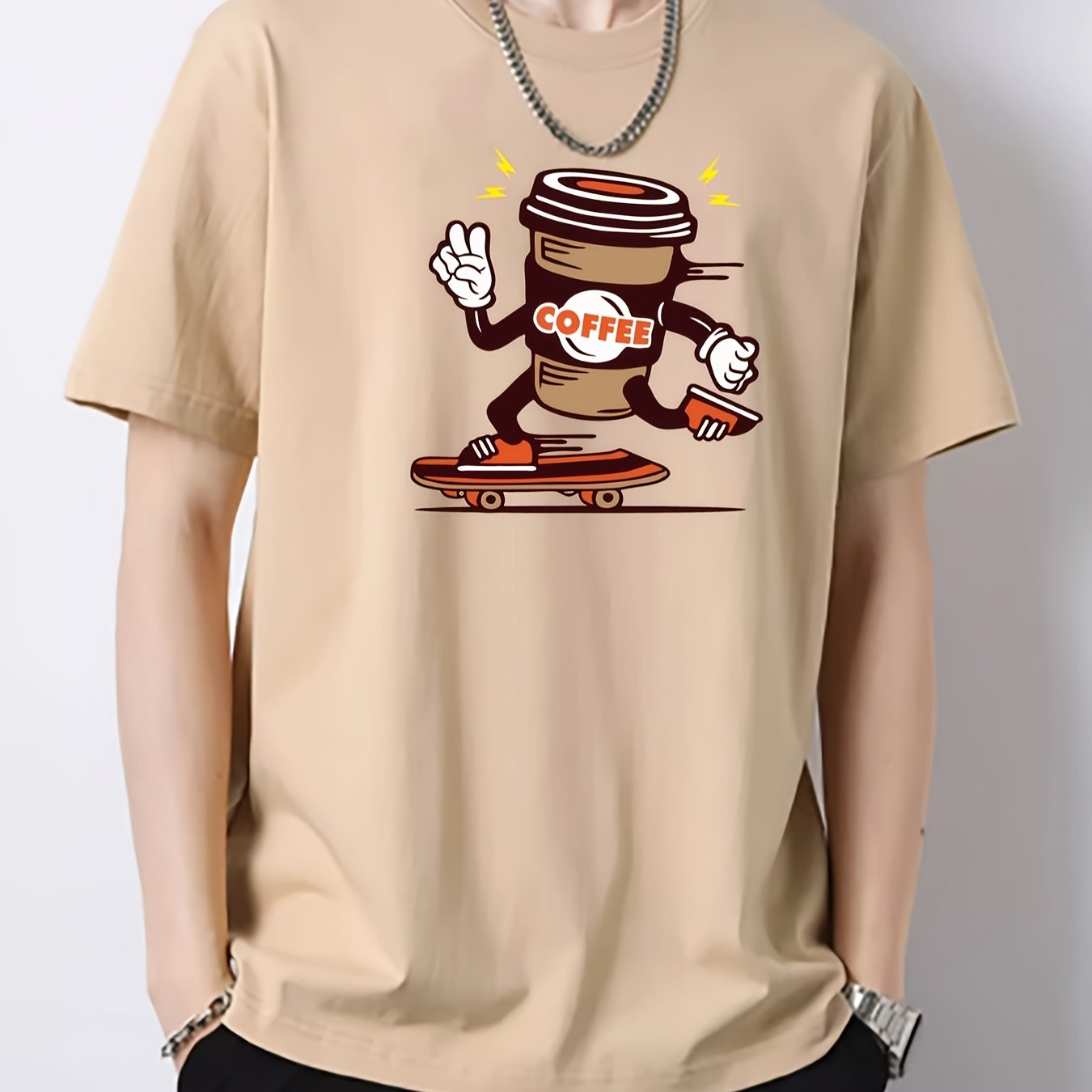 Men's Slim Fit Print T-shirt for Spring Summer