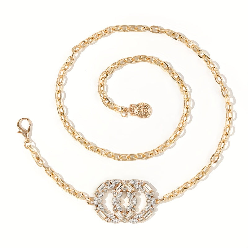Rhinestone Decor Waist Chain Body Chain
