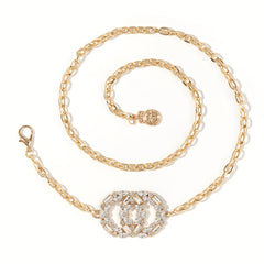 Rhinestone Decor Waist Chain Body Chain