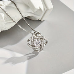 Faux Diamond & Copper Zircon Pendant Necklace for Niece