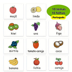 Kids Portuguese Vocabulary Stickers - Colorful Illustrations - Fun Learning