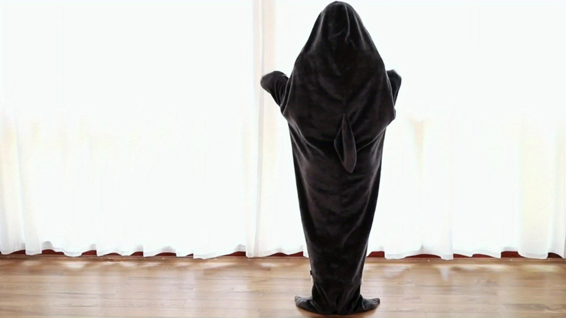 Soft Cozy Flannel Blanket Hoodie Wearable Fleece Throw Blanket