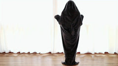 Soft Cozy Flannel Blanket Hoodie Wearable Fleece Throw Blanket