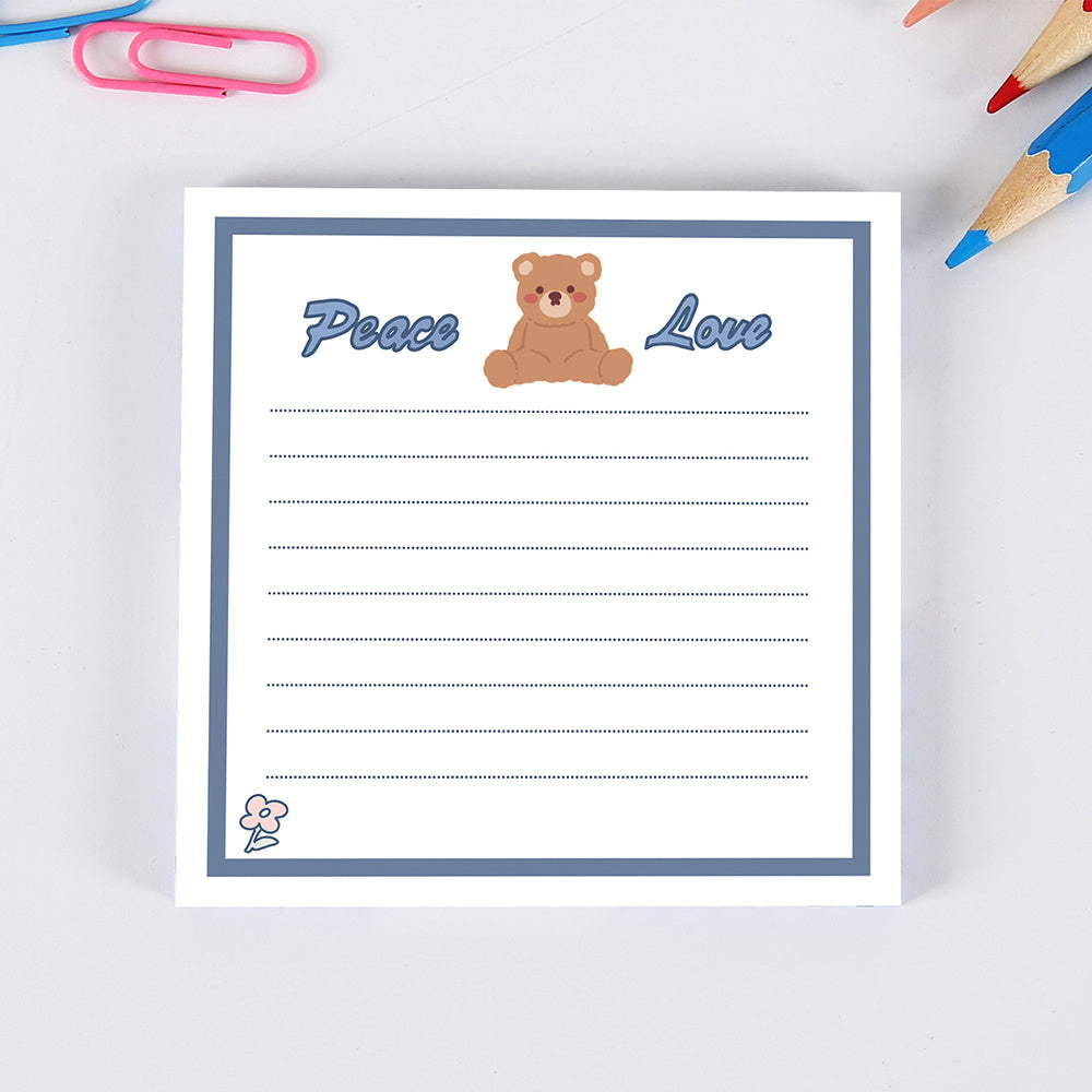 Cartoon Bear Sticky Notes 50sheets 3.15x3.15in