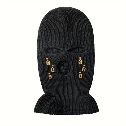 Breathable Embroidered Balaclava Hat Windproof Full Face Mask for Cycling Skiing