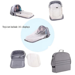 Portable Baby Bassinet with Mosquito Net and Toys