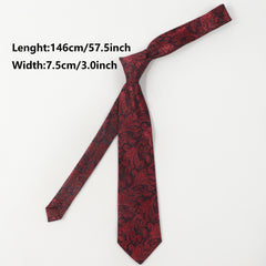 Men's Formal Business Flower Pattern Tie Groom Wedding Neckties