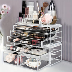 Clear Cosmetic Storage Organizer for Vanity Bathroom Counter or Dresser