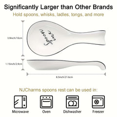 Ceramic Spoon Rest For Stove Top Porcelain Spoon Holder Large Utensil Rest