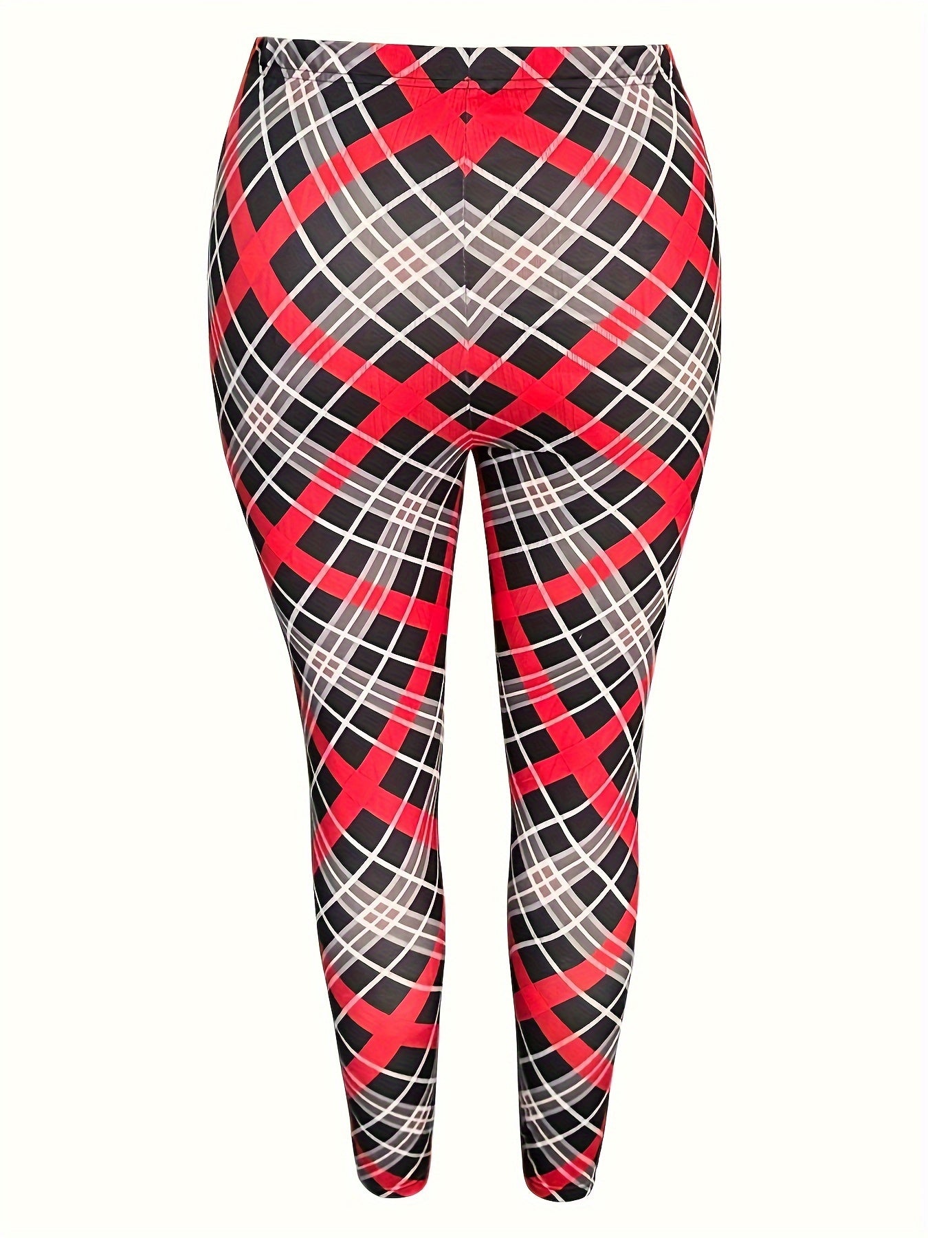  Plaid Print Skinny Leggings