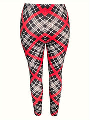  Plaid Print Skinny Leggings