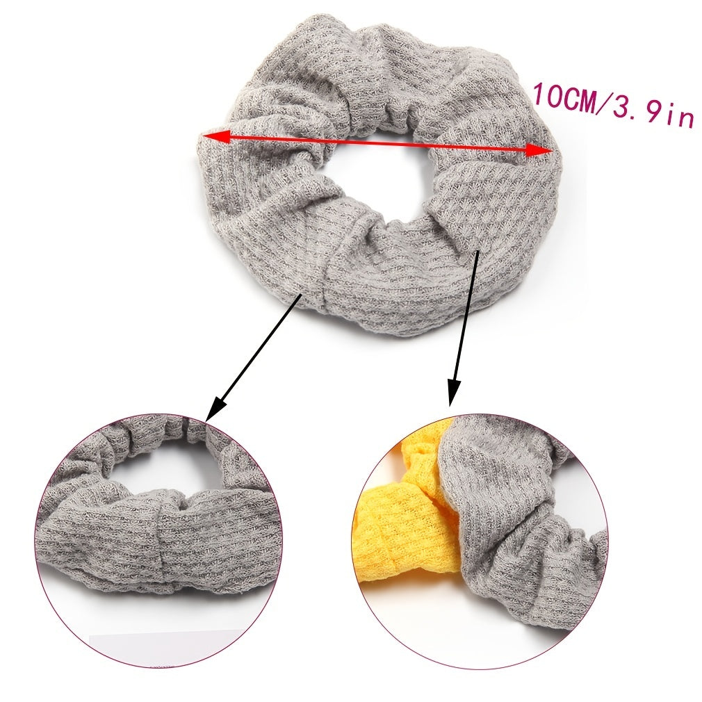 Solid Elastic Knit Scrunchie Girls Sleep Soft Scrunchy Curly Thin Hair