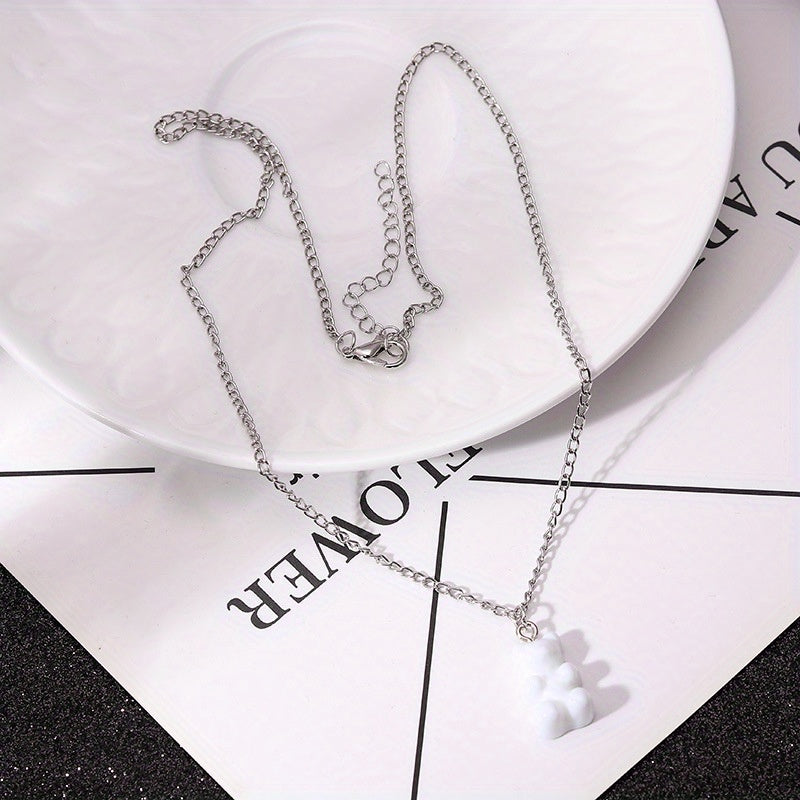 Candy Bear Chain Pendant Necklace For Women Girls Animal Jewelry