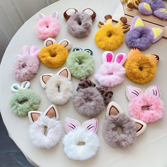 Cartoon Animal Ears Hair Tie Soft Hair Ring for Baby Girls