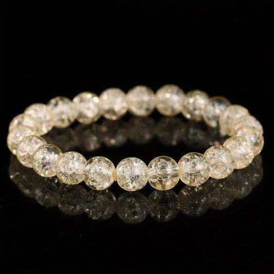 Crystal Glass Beaded Chain Bracelet for Men Women