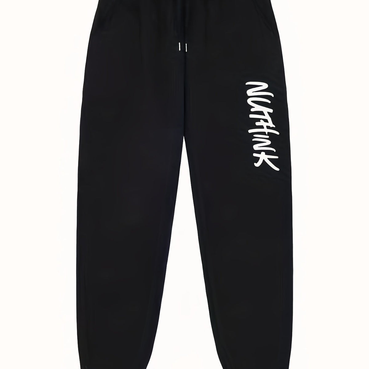Men's Letter Print Joggers with Pockets Stretch Waist Casual Pants